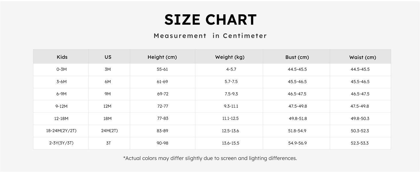 size chart