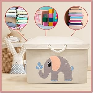 Boho plegable juguete caja de almacenamiento niños niños niñas habitación tapa organizador plegable