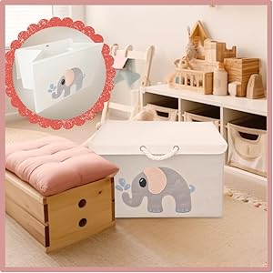 Boho plegable juguete caja de almacenamiento niños niños niñas habitación tapa organizador plegable