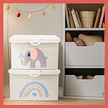 Boho plegable juguete caja de almacenamiento niños niños niñas habitación tapa organizador plegable