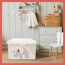 Boho plegable juguete caja de almacenamiento niños niños niñas habitación tapa organizador plegable