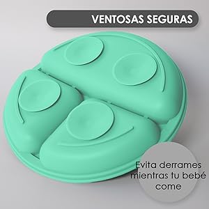 Platos con ventosa para bebe, alimentación