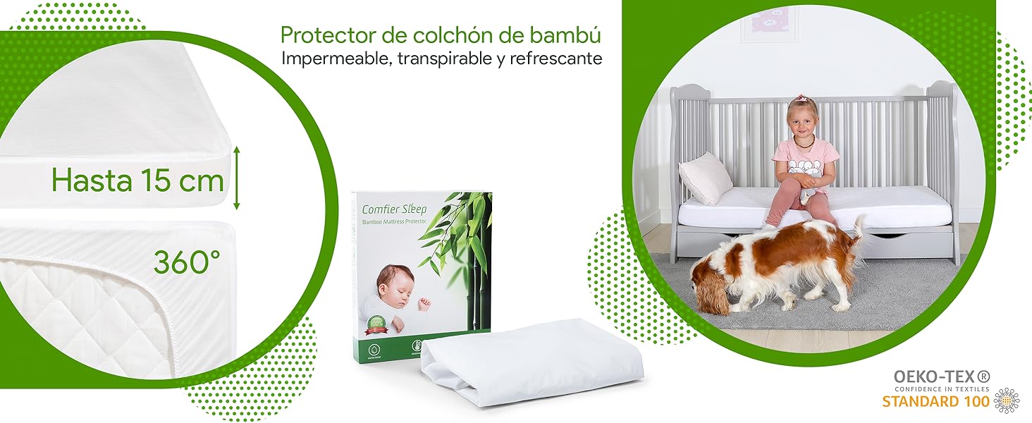 Funda Colchon Impermeable Protector Colchon Hipoalergénico 51x85 50x90 40x90 60x120 70x140