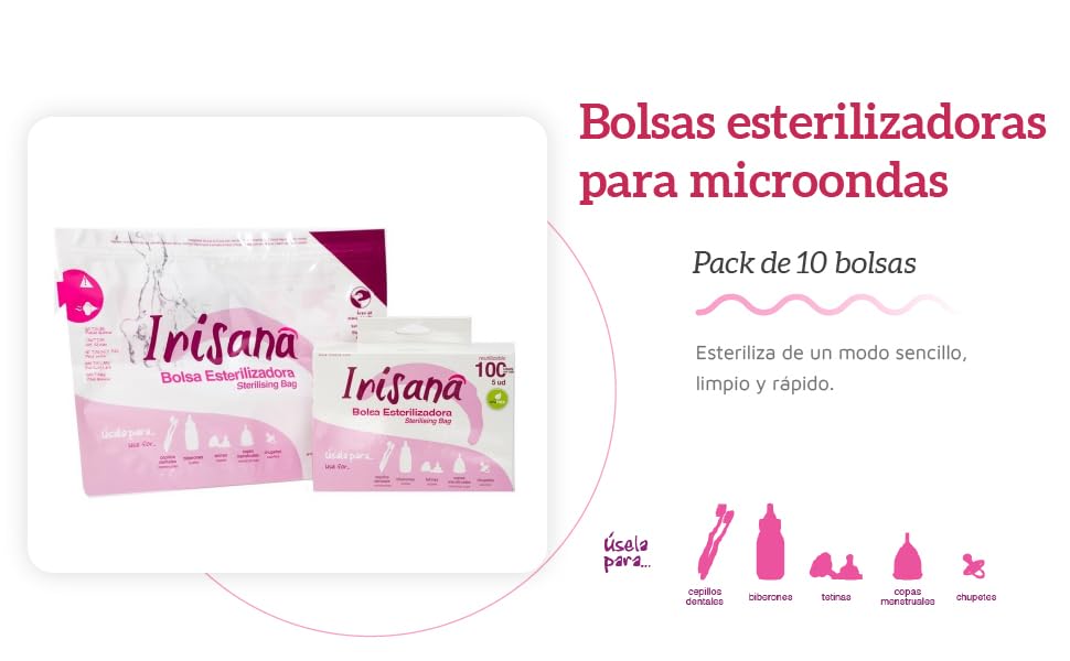 Irisana Iriscup Copa menstrual menstruacion silicona fabricacion inodora esterilizable viaje tallas