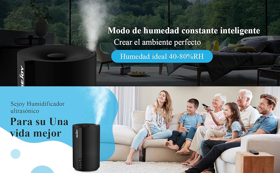 Ultrasónico Humidificador Bebes,Humidificador Aceites Esenciales,Humidificador Silencioso 30dB