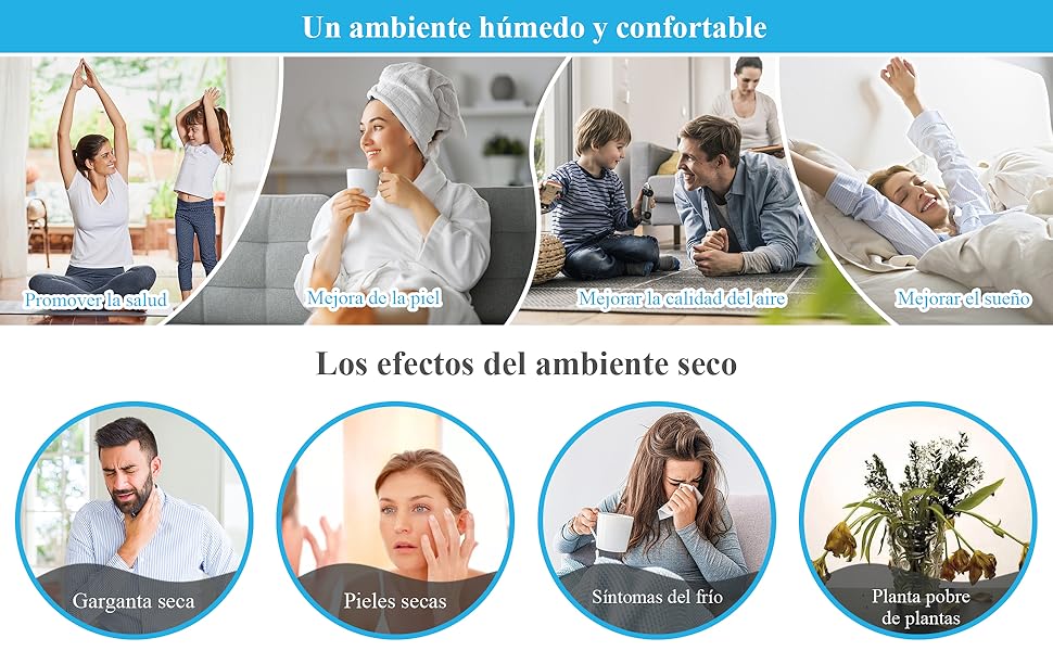 Ultrasónico Humidificador Bebes,Humidificador Aceites Esenciales,Humidificador Silencioso 30dB