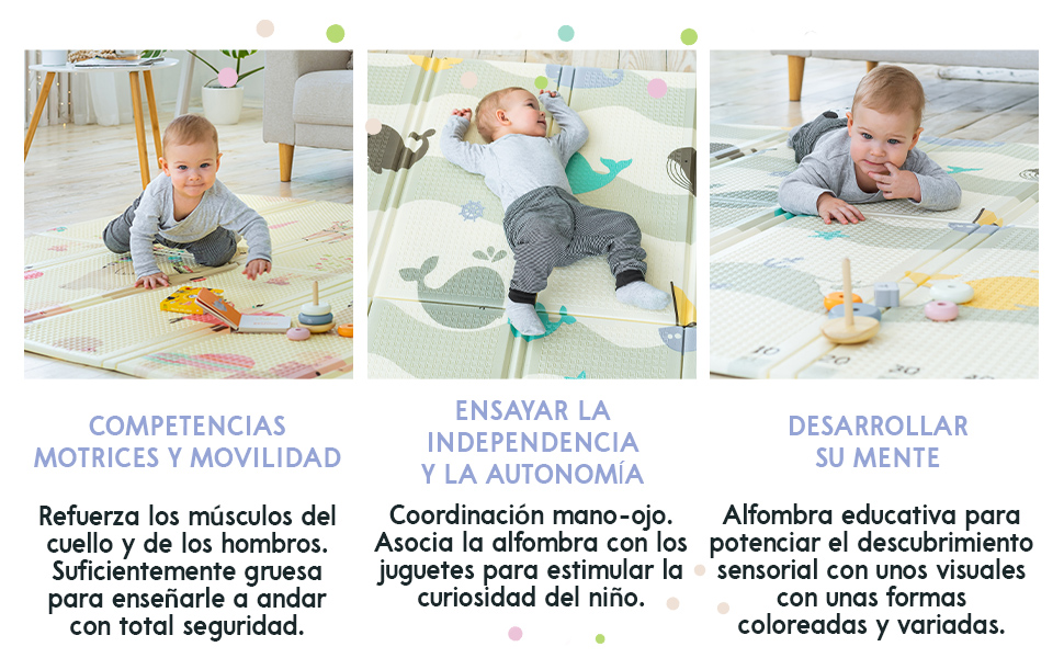 Alfombra Infantil de Juegos Alfombra Bebe XXL Reversible Lado Niños Adultos Parque Infantil Bebe