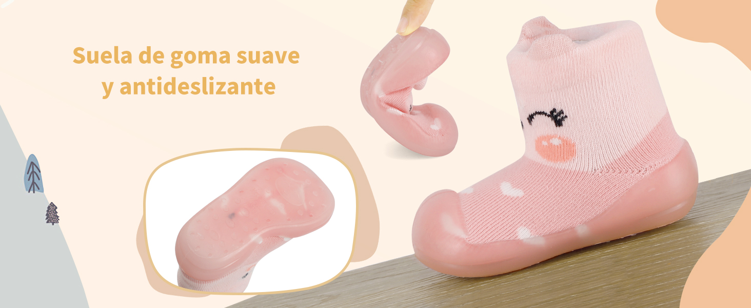 Suela de goma suave y antideslizante