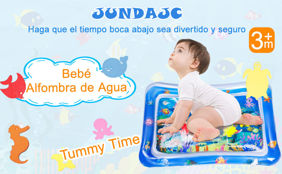 Bebe Alfombra de Agua Inflable Colchoneta de Agua para Bebés 3 6 9 Meses Tummy Time Baby Water Mat