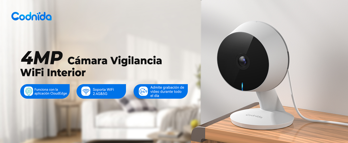 4MP Camara Vigilancia WiFi Interior