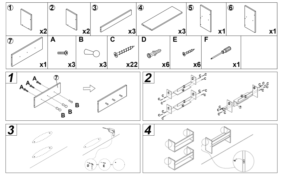 Estantería para libros de pared