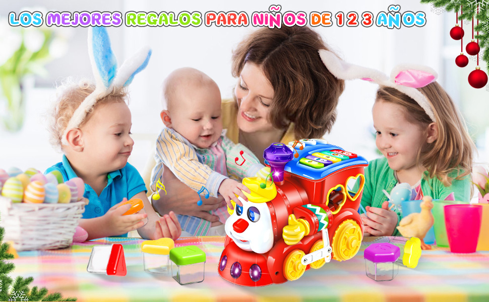 Juguetes niños 1 2 año Tren Clasificador Musical Juguetes Bebes 6 6-12 12-18 Meses