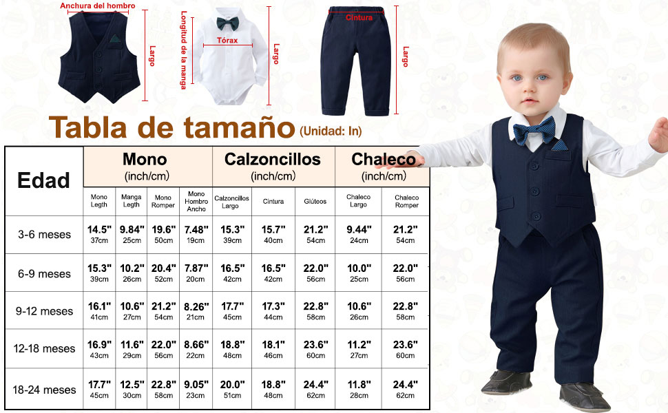 Baby Boys Conjunto de roupa fato formal 3-24 meses 