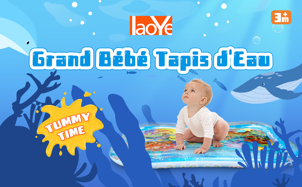 LAOYE xxl alfombra de agua grande 95x76cm para bebé de 3 6 9 12 meses