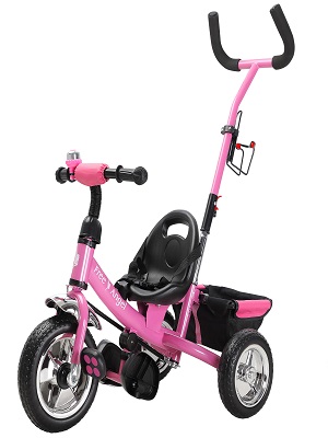 triciclo rosa para nenas niñas bicicleta de aprendizaje con barra de empuje 