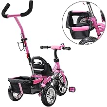 triciclo rosa para nenas niñas bicicleta de aprendizaje con barra de empuje 