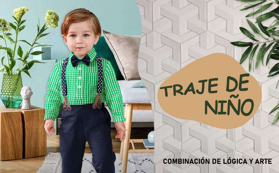 Yilaku Ropa Bebe Niño 4 Piezas Conjuntos de Otoño e Invierno Camisa de Manga Larga + Pantalón