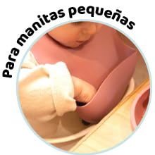 Vajilla infantil para manitas pequeñas. Bebe con babero silicona antiderrames