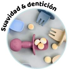 cubiertos bebe silicona. cubiertos bebe aprendizaje con cuello antiahogo