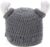 1 gorro de punto vikingo para bebé y adulto, diseño de cuernos de toro, de ganchillo, hecho a mano, gorro de punto divertido color gris, gris, S