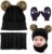 Joligiao Bufanda Gorro Niños Guantes Sombreros Invierno Bufanda Set Bebé Conjunto de Beanie Bufanda Niña Set de Gorro Pompon Cálido Guantes lindo 1-4 Años,Negro,talla única