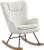 Yaheetech Silla Mecedora Sillón Butaca Silla Relax Silla Tapizada Sillon Relax Silla para Dormitorio Sala de Estar Silla Relax Capacidad de 136 KG Blanco