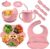 Bwaliffury Vajilla Bebe Silicona, 9 Piezas Vajilla para Bebés con Platos y Cuencos, Vajilla Infantil Antideslizante Con Ventosa, Set Silicona Platos Bebe Libre de BPA, para Bebés y Niños