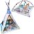 Calma Dragon Baby Gym a Carpa de Juegos Infantil, Tienda Indios Infantil, Tipi para Niños, Carpa de Juegos Plegable para Interior y Exterior, Incluye Almohadón y Muñecos Colgantes (Celeste)