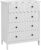 HOMCOM Cajonera de Dormitorio Cómoda Blanca de 5 Cajones con Manijas Cajonera Alta para Salón Oficina Estudio Estilo Moderno 74x40x91 cm