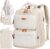 RAINSMORE Mochila Bebe Grande Mochila Carro Bebe Mochila Cambiador Bebe Multifuncional Pañaleras para Bebes con Cambiador Portátil Correas para el Cochecito Bolsa Cruzada Desmontable Beige