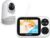 HelloBaby Monitor Bebe Camara vigilancia Bebe con Pantalla IPS de 3,2″, Monitor de Camara Bebe sin WiFi Eco Pan-Tilt-Zoom Canción de Cuna Visión Nocturna y Conversación de 2 vías Alcance de 1000 pies