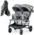 COSTWAY Carrito Gemelar Bebe, Silla de Paseo Gemelar hasta 22 kg, Doble Cochecito de Bebé Plegable, Cochecito Infantil con Reclinación Individual, Respaldo Ajustable, Reposapiés & Toldo (Gris Claro)