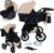 GaGaDumi Boston 3 en 1 Cochecito para Bebé con Silla de Auto – Carrito de Bebé Completo con Ruedas Grandes, Bolso y Accesorios Incluidos – Homologado TÜV Beige Negro