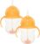 Munchkin Click Lock Tip & Sip Set de Vasos con Pajita, Vaso de Entrenamiento para Bebés con Pajita para Niños Pequeños, Libre de BPA, a Prueba de Derrames, 207 ml, 2 pack, Naranja/Naranja