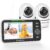 HelloBaby Monitor de Bebé con 2 Cámaras y Visión Nocturna, Pantalla Dividida de 5 Pulgadas con Batería de 26 Horas, 2 Cámaras de Video Panorámicas-Inclinación, Monitor de Bebé sin WiFi, Eco, Audio