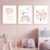 3 Laminas Personalizadas Infantiles Poster Nombre Bebe Cuadro Bohemio Arcoiris Nube Sol Decoracion Habitacion Niña Regalo 30×40 cm sin Marco