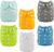 ALVABABY Pack 6pcs Pañales de tela ajustables y lavables de bolsillo + 12 insertos 6BM98-ES