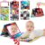 Auney Espejo Bebe Montessori 0 a 6-18 Meses con Libro Interactivo Blanco y Negro,Juguetes Sensoriales Bebe con Mordedor y Patrón de Contraste Juguetes Educativo Regalo para Recien Nacido 0-18 Meses