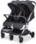 Babify Twin Air Silla de Paseo Gemelar, ligera y compacta, homologada hasta 22 kg, cochecito doble Soft Grey