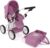 Bayer Chic 2000 – Cochecito para muñecas Leni, 2 en 1 con Bolsa de Transporte extraíble, Color Rosa Vaquero, 560-62, 64 x 37 x 68 cm