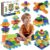 BERYLED Bloques Construccion 148 Piezas Grandes 10 Colores, Juego de Construccion Regalo Niñas Niños 3 4 5 6 7 8 9 10 11 12 años Montaje facil, Incluye Ruedas Creatividad (Multicolor, 148 pcs)