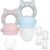 Bluet B Baby – Chupete Fruta Bebe – Chupete Alimentador para Bebe – Chupete Mordedor Alimenticio para Bebés y Niños Pequeños 6 meses – Incuye 6 Tetinas de Silicona sin BPA – 2 piezas (Rosa y Azul)