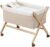 Cambrass – minicuna con patas cruzadas y ruedas con frenos – cuna moisés para los primeros meses del bebé – fácil de transportar- minicuna tijera madera 55x87x74 cm sky beige/natural