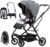 Carrito Bebe 3 en 1, Carro Bebe Plegable, Silla de Paseo Ligera, Cochecito Bebe hasta 22 KG, Silla Coche Bebe, Carrito Bebe Reclinable, Carro Bebe Premium (Gris)