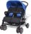 Carrito para gemelos, ZHOUMIN Cochecito Bebe, Coche Bebe, Baby Stroller, de acero azul y negro