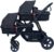 Cochecito doble gemelo 2 en 1 negro negro para dos niños Hermanos Stroller