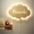 DEHOME Lámpara de Pared para Habitación Infantil LED Personalizada Nube – Lámpara para Bebé Color Blanco Cálido con Nombre – Regalo personalizado