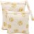 FenFang Bolsa de Pañales, 2 PCS Bolsa Pañales Impermeable Reutilizable Lavable Bolsa Organizador de Maquillaje, Viajes, Playa, Piscina, Gym con 2 Cremallera para Mamá Bebé (Flor Amarilla)