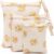 FenFang Bolsas Pañales Impermeables, 3 PCS Bolsa Muda Bebe, Wetbag Portátil para Mamá, Organizador de Colgar de Maquillaje Viaje Playa Piscina, Wet Bag de Tela Reutilizable Lavable (Flor Amarilla)