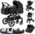 GLOKID Carrito bebé 3 en 1, Carro, Carrito bebé 3 Piezas, Silla Paseo, Sistema de viaje, Plegable, neumáticos de caucho, Con accesorios, Góndola, Adaptateurs, 25 kg (X1 Nero)…